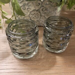 Kirkland's Green Textured Glass Candle Holders